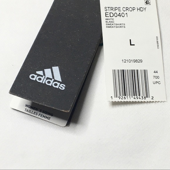 Adidas Stripe Crop Hoodie - Picture 5 of 7